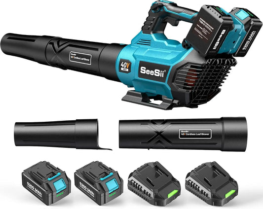 SeeSii 40V Brushless Turbo Cordless Leaf Blower 680CFM 20000RPM