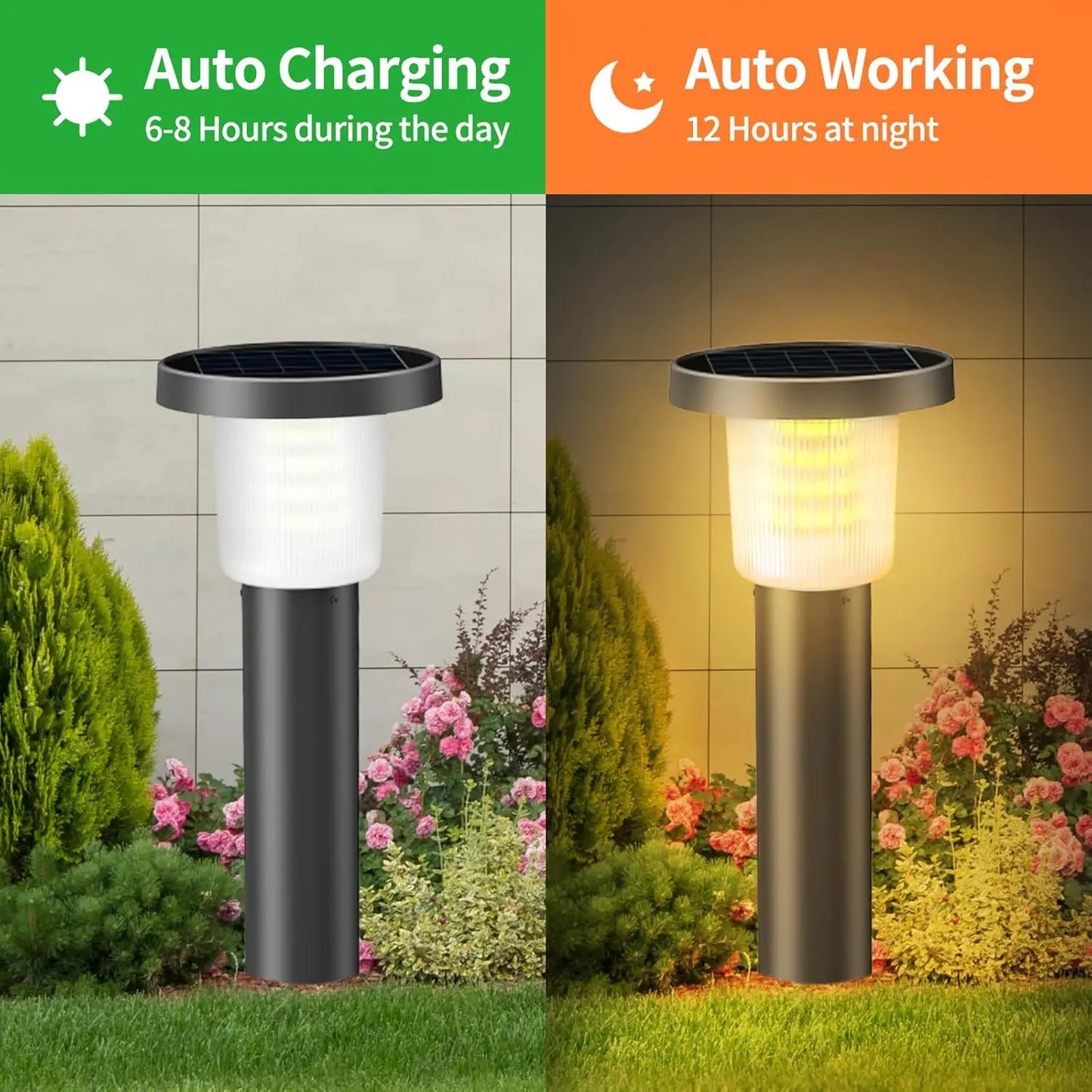Intelamp Solar Pathway Lights Automatic Outdoor Landscape Lighting