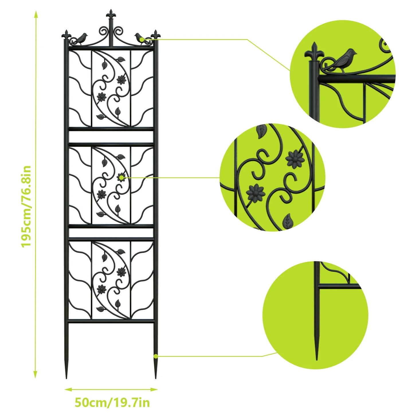 Garden Trellis Iron Fence Panel For Climbing Plants And Flowers