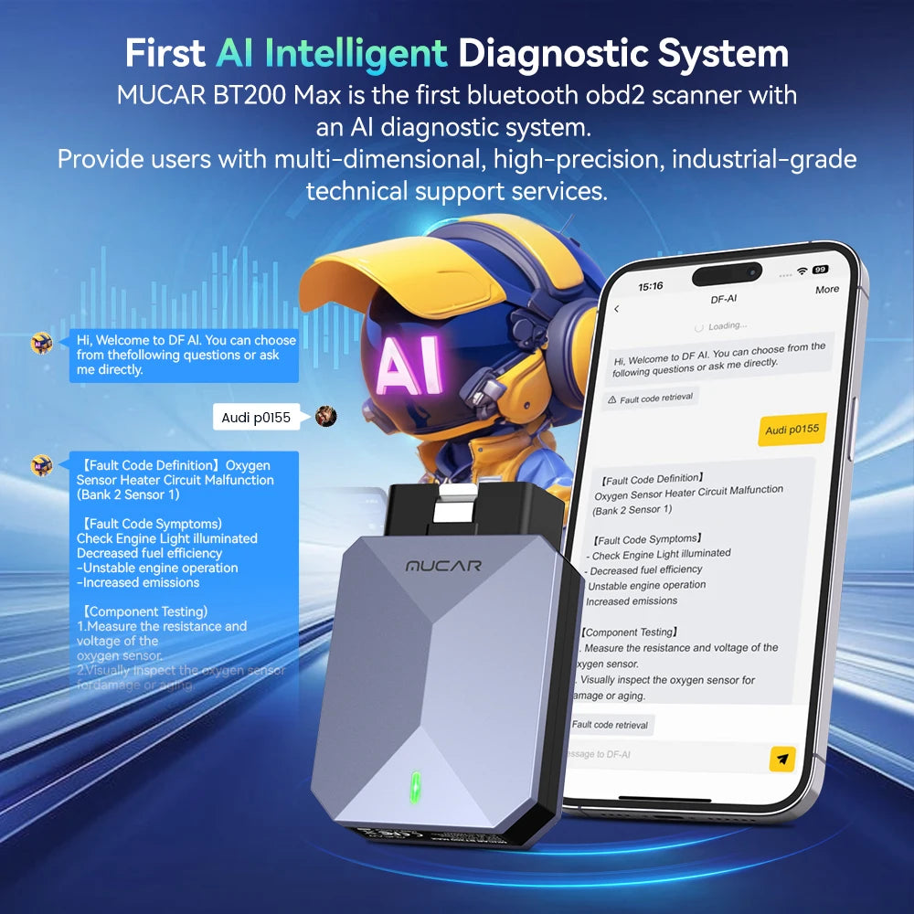 MUCAR BT200 MAX OBD2 Scanner Full System Diagnostic Tool