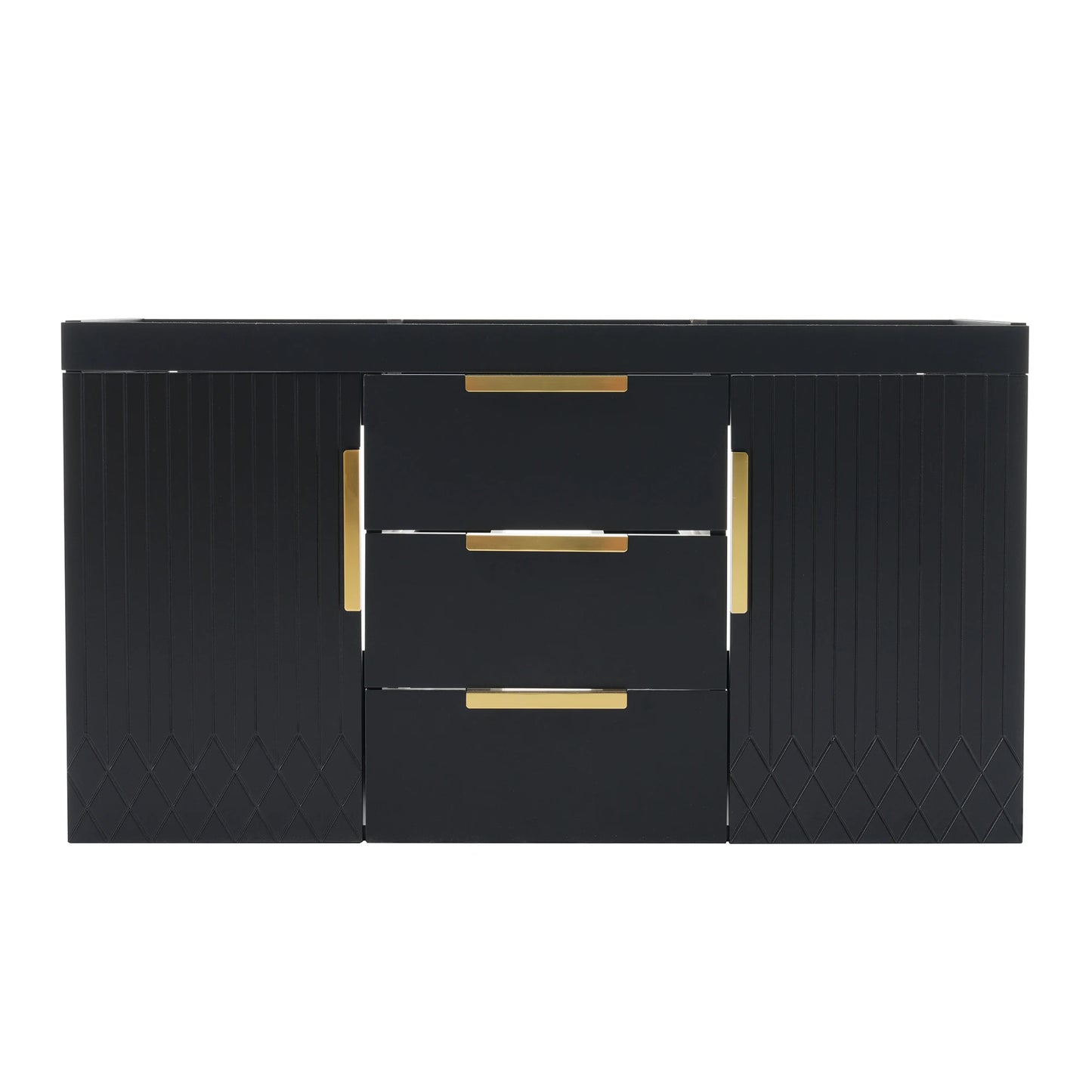 Floating Wall Mounted Bathroom Vanity Cabinet With Two Drawers