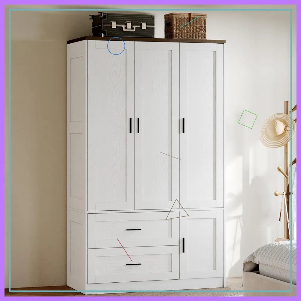 Wardrobe Closet With Doors And Drawers For Modern Bedroom Storage