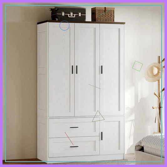 Wardrobe Closet With Doors And Drawers For Modern Bedroom Storage