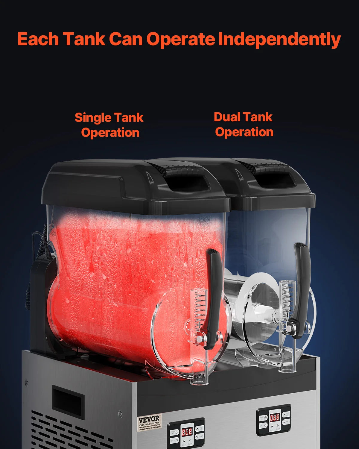 VEVOR Commercial Slushy Machine Dual Tank For Margaritas And Smoothies
