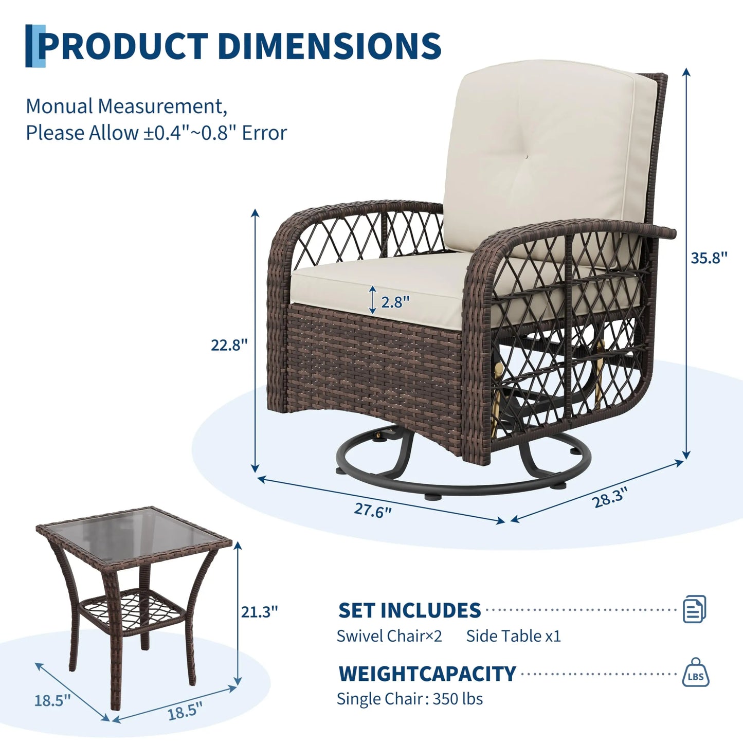 HobbyLane Outdoor Wicker Conversation Set With Tempered Glass Table