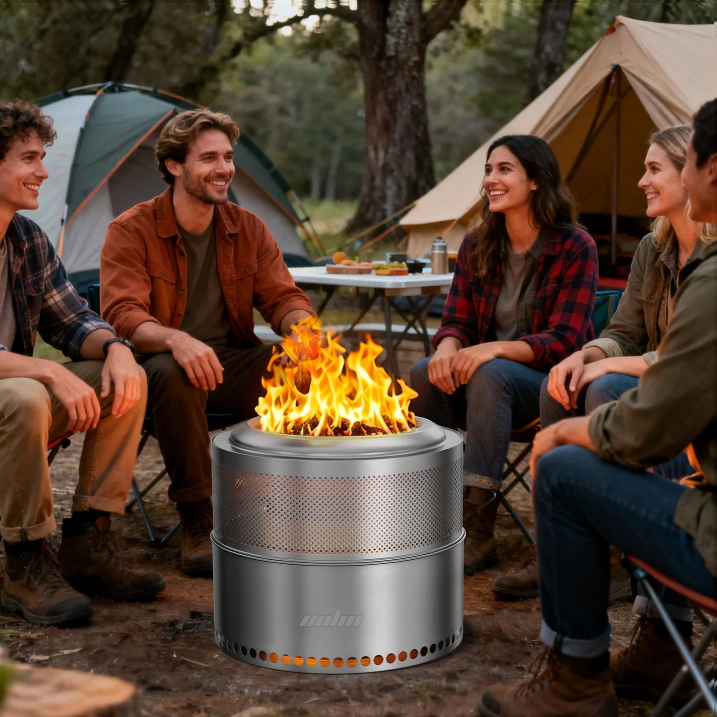 Smokeless Fire Pit Portable Stainless Steel Outdoor Fireplace