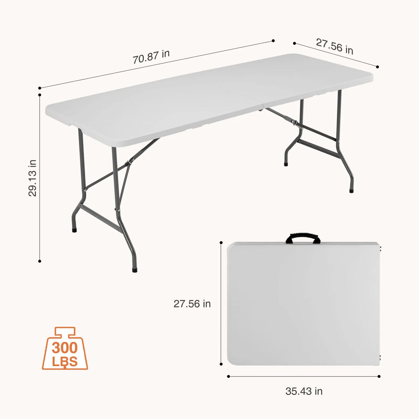 JHK Outdoor Portable Folding Table With Carrying Handle For Camping