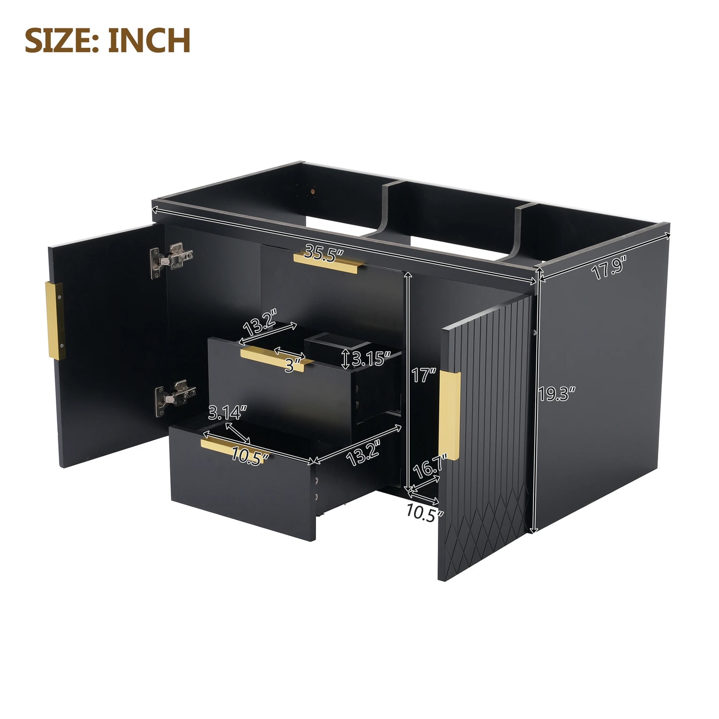 Floating Wall Mounted Bathroom Vanity Cabinet With Two Drawers