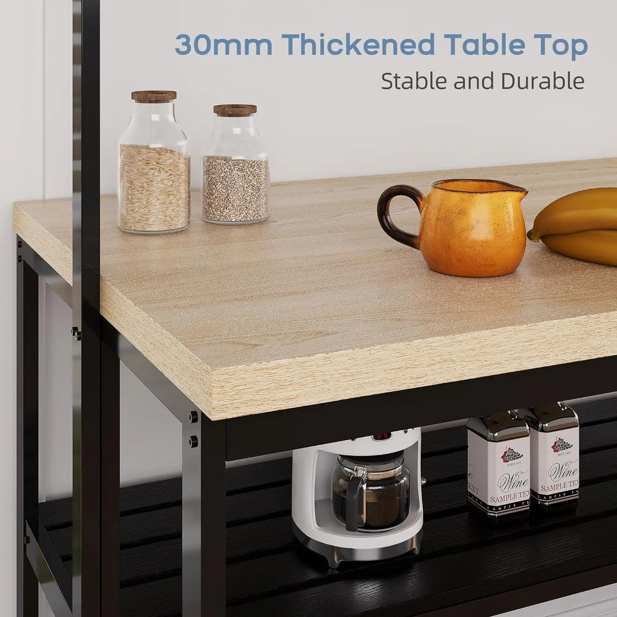 HiMISS Kitchen Island Bakers Rack And Microwave Storage Stand