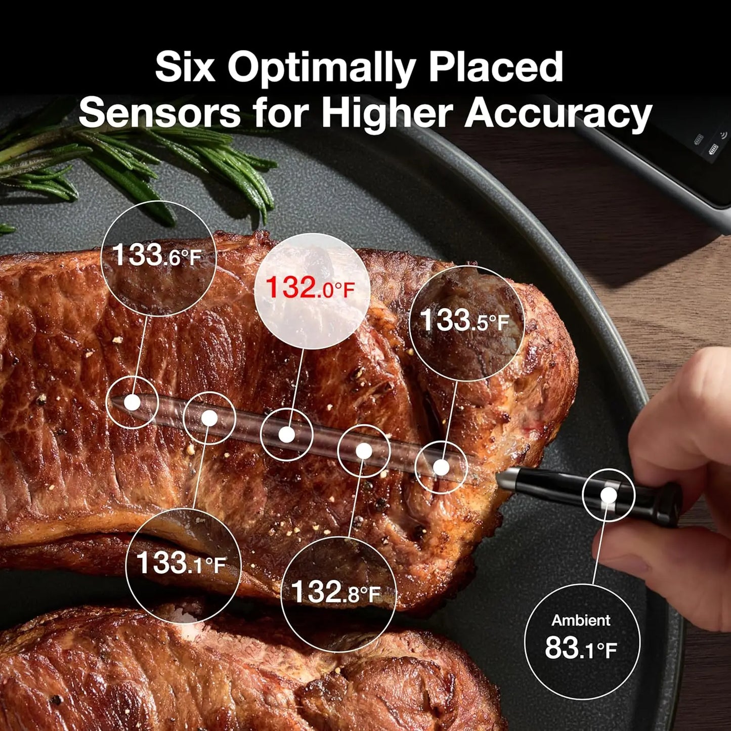 XMSJ WiFi Meat Thermometer With Two Probes And Bluetooth