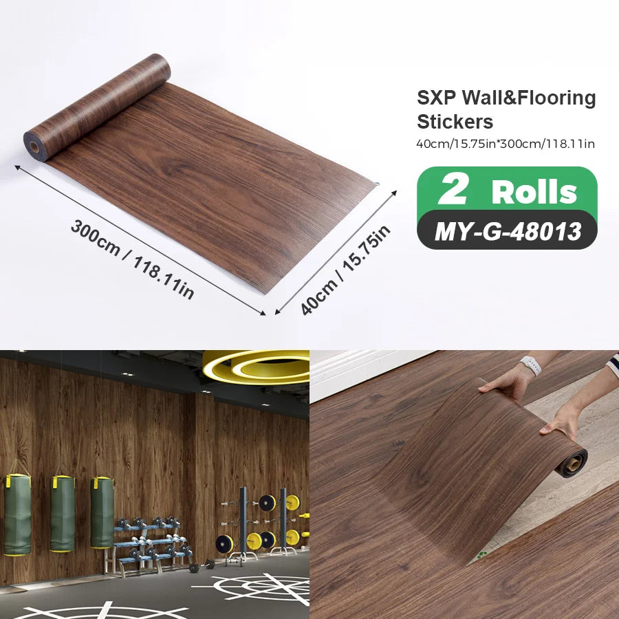 Self-Adhesive Wall and Floor Sticker Wood Grain Marble Design Wallpaper