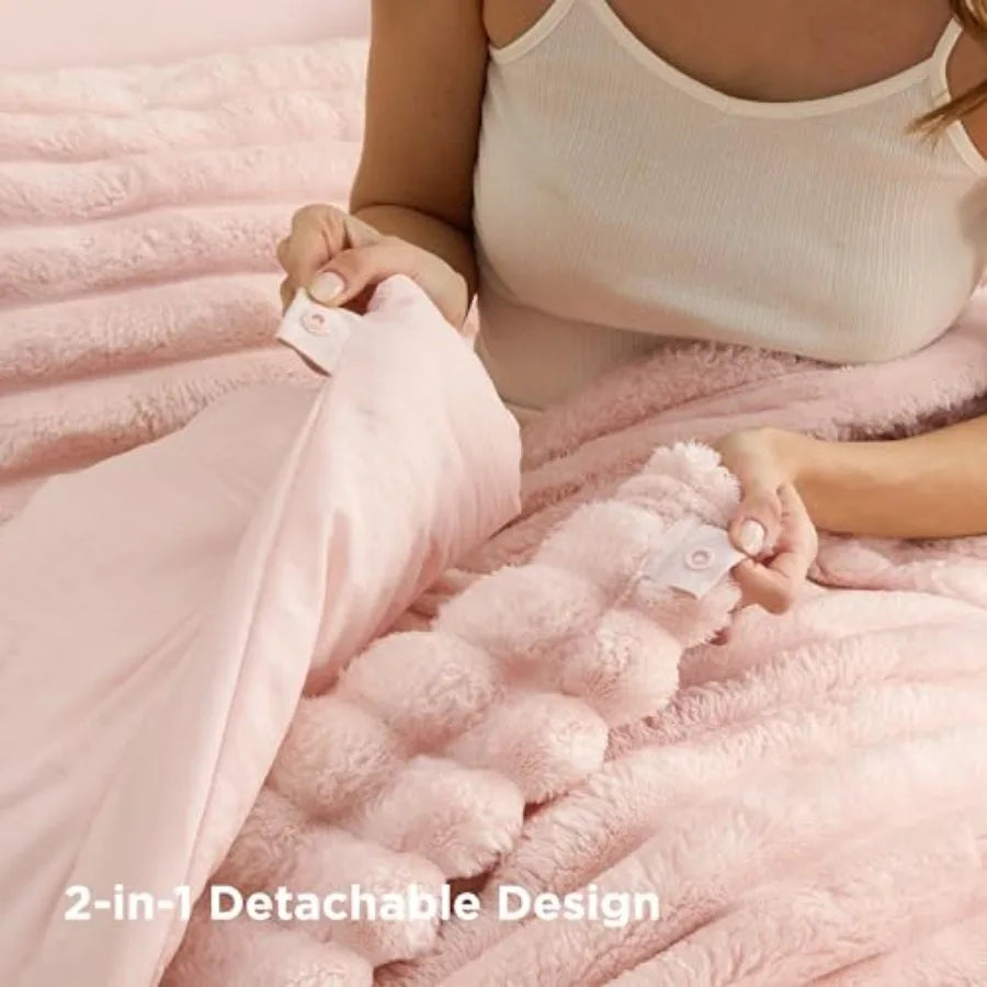 Gentlesoft 2-in-1 Comforter Set With Detachable Fluffy Blanket