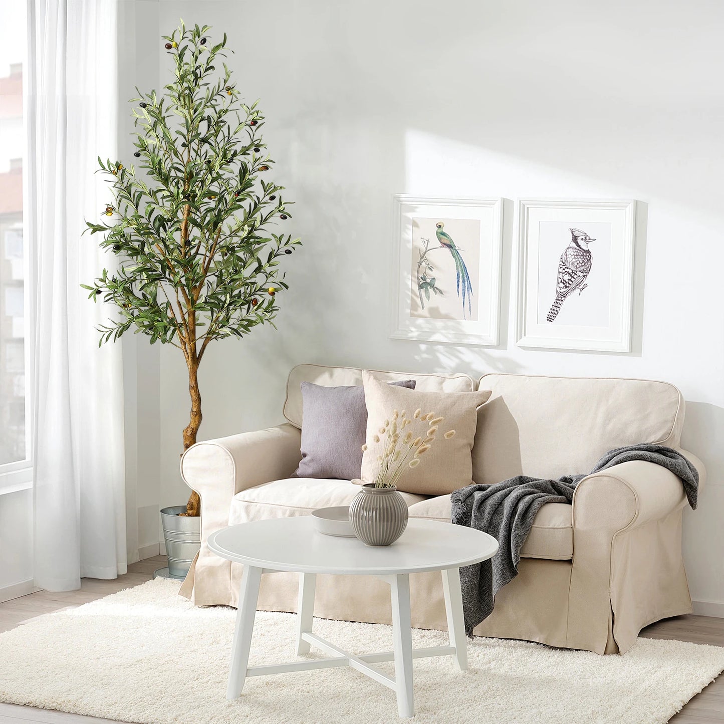 HiMISS CN Artificial Olive Tree Two Pack Realistic Decor