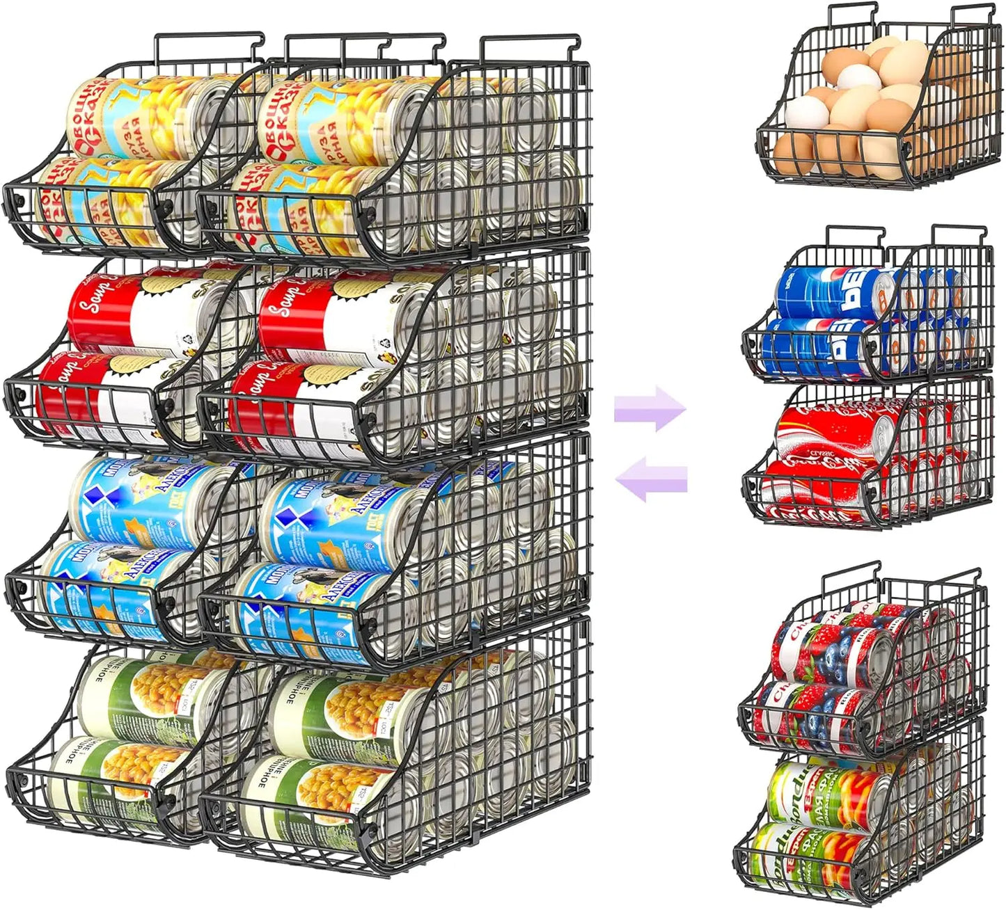 Stackable Can Organizer Rack for Pantry and Fridge