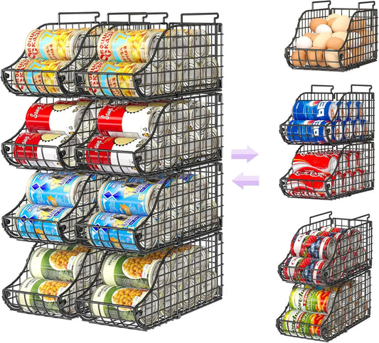 Stackable Can Organizer Rack for Pantry and Fridge