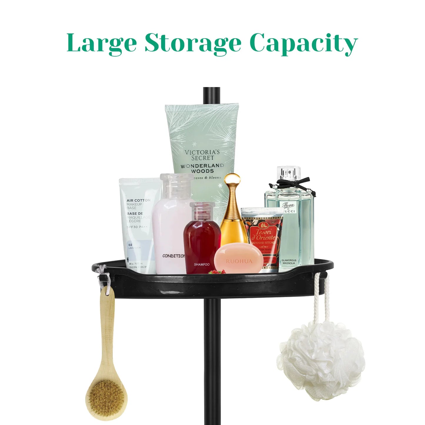 HiMISS Corner Shower Caddy With Tension Pole Four Tier Organizer