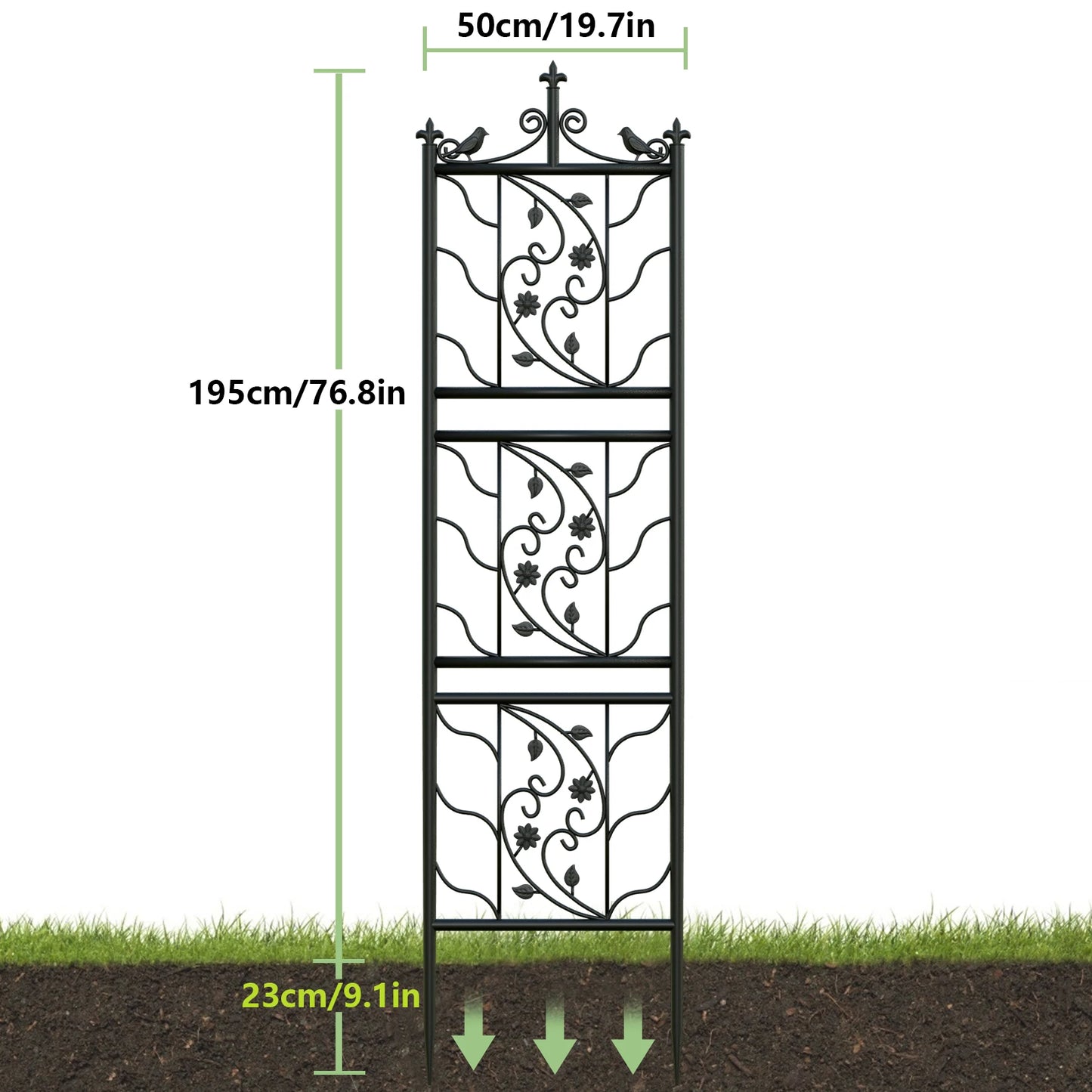 Garden Trellis Iron Fence Panel For Climbing Plants And Flowers