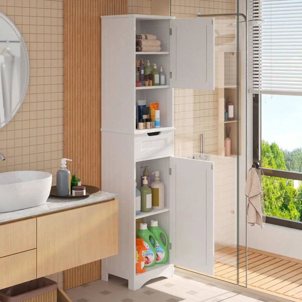 XMSJ Freestanding Bathroom Storage Cabinet Linen Tower
