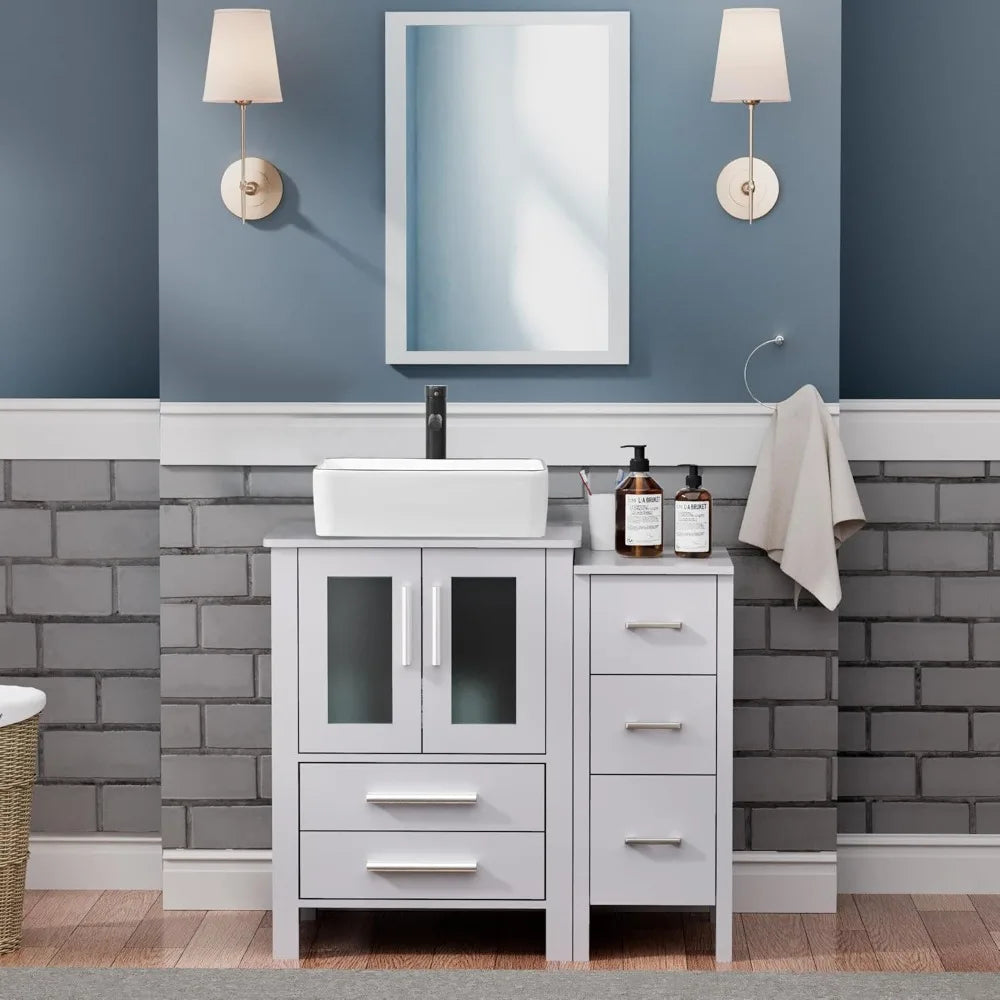 XIAOLANG Modern Bathroom Vanity Cabinet With Vessel Sink