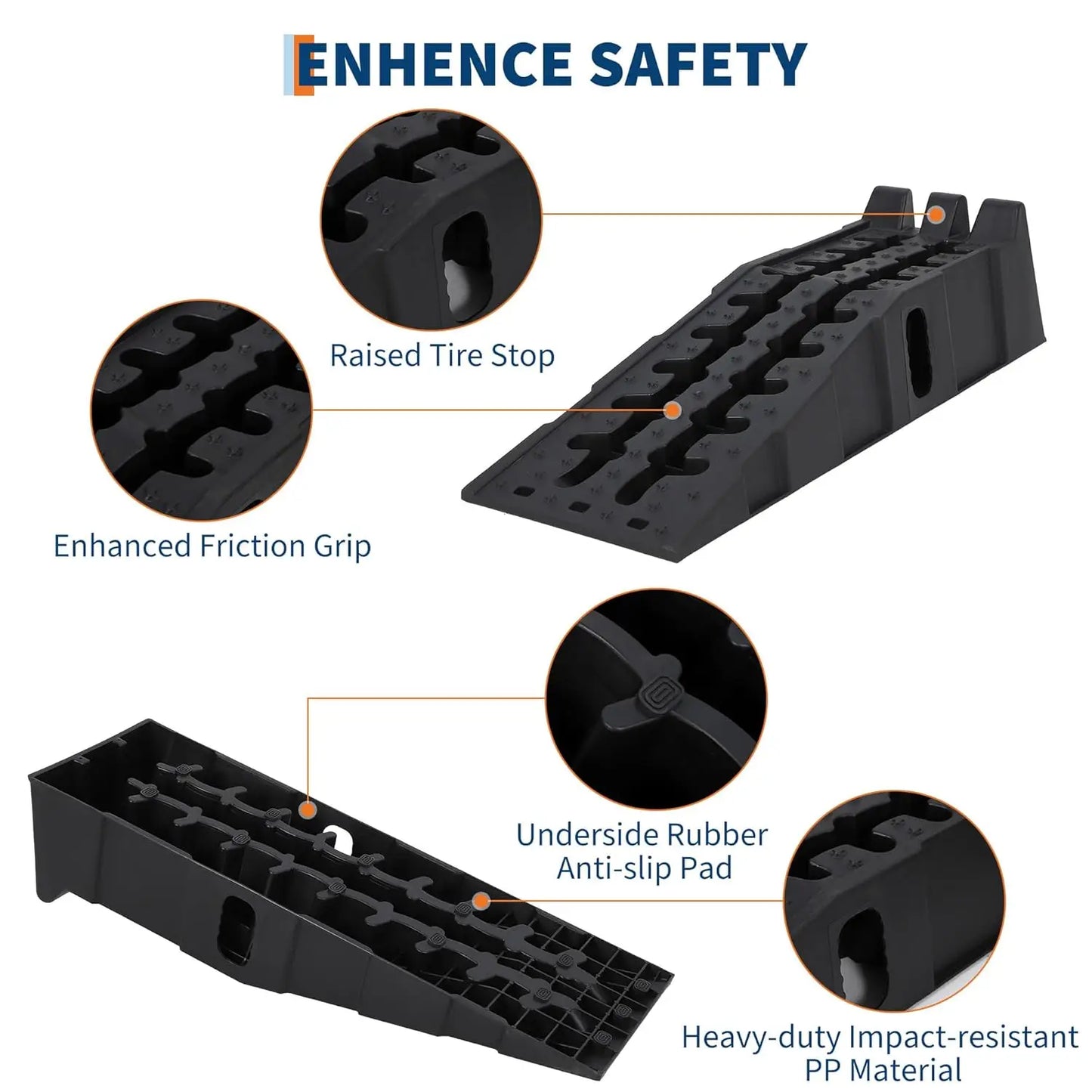 HIMISS Heavy Duty Car Service Ramps For Oil Changes