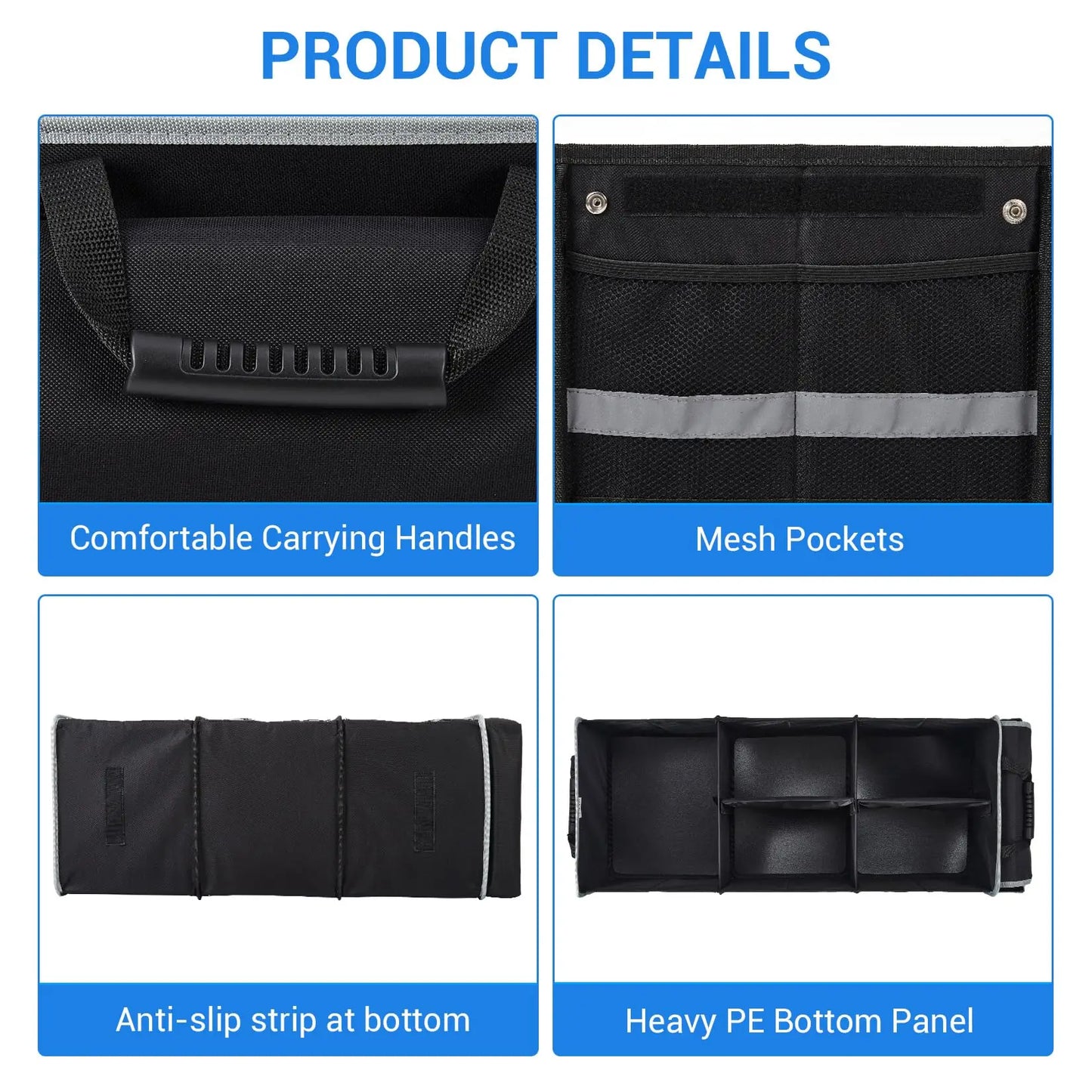 HiMISS Foldable Waterproof Car Trunk Organizer Bin