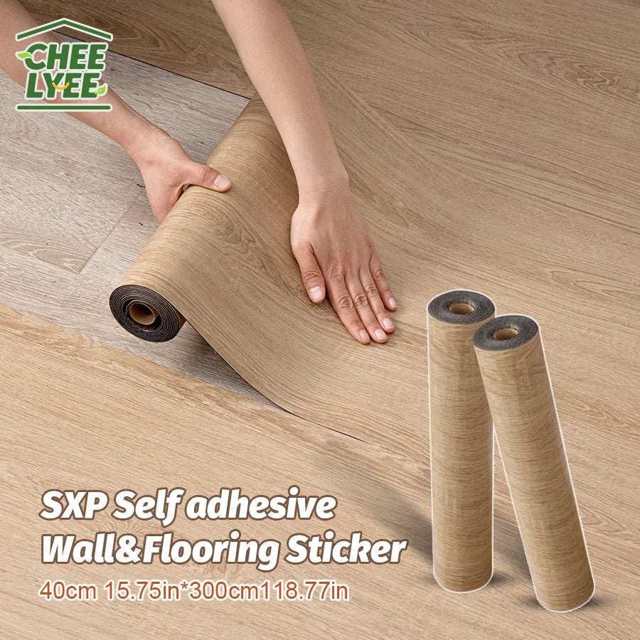 Self-Adhesive Wall and Floor Sticker Wood Grain Marble Design Wallpaper