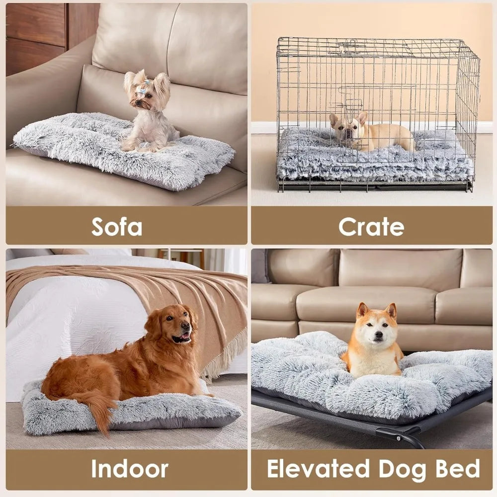 NBVCX Calming Anti Anxiety Dog Crate Bed Washable Plush Mat