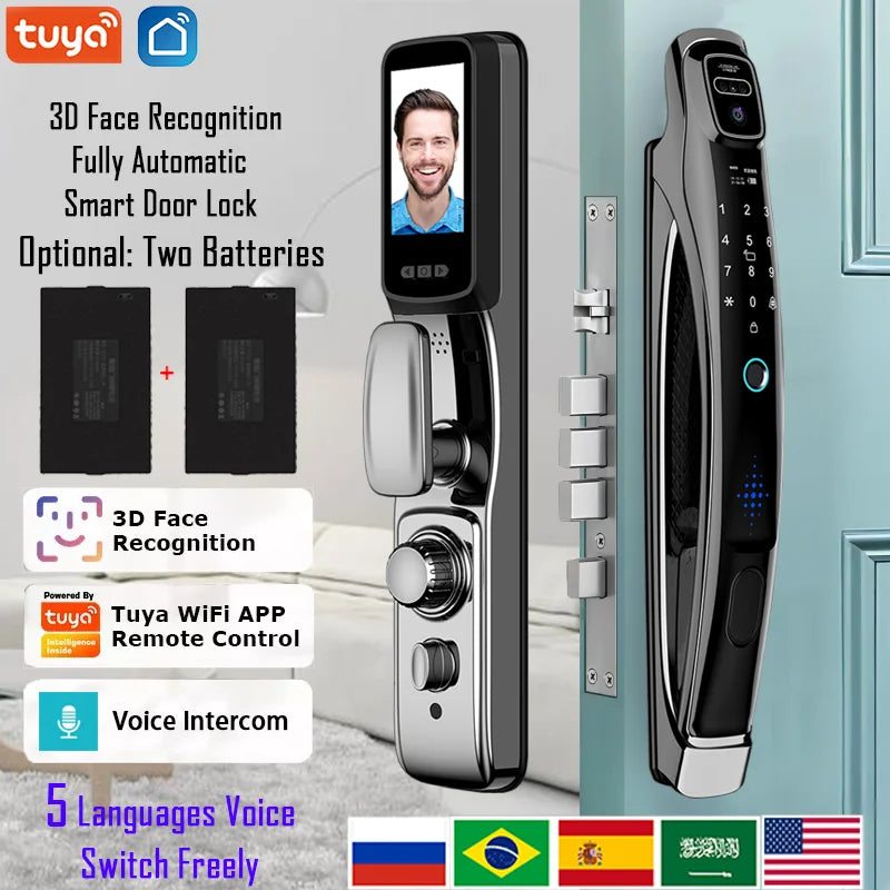 YKESDL WiFi Tuya Face Recognition Smart Door Lock With Camera
