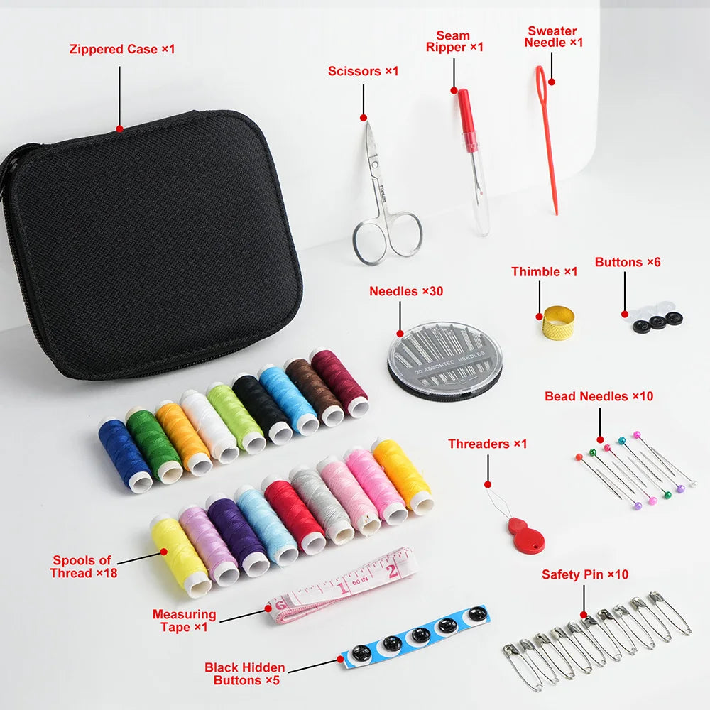 Portable Travel Sewing Kit For Everyday Care And Repairs