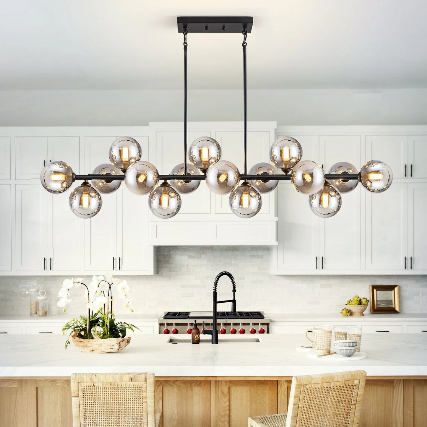 Mid Century Modern Sixteen Light Sputnik Chandelier For Dining Room