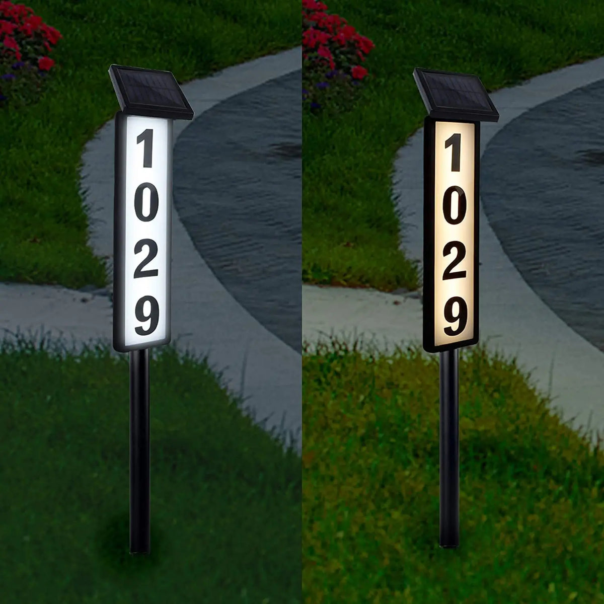 Solar Powered Outdoor Door Sign Lawn Lights Automatic Night Illumination
