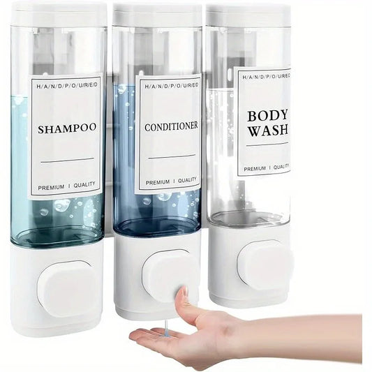 Wall-Mounted Soap and Shower Gel Dispenser, 3-in-1 Shampoo Conditioner