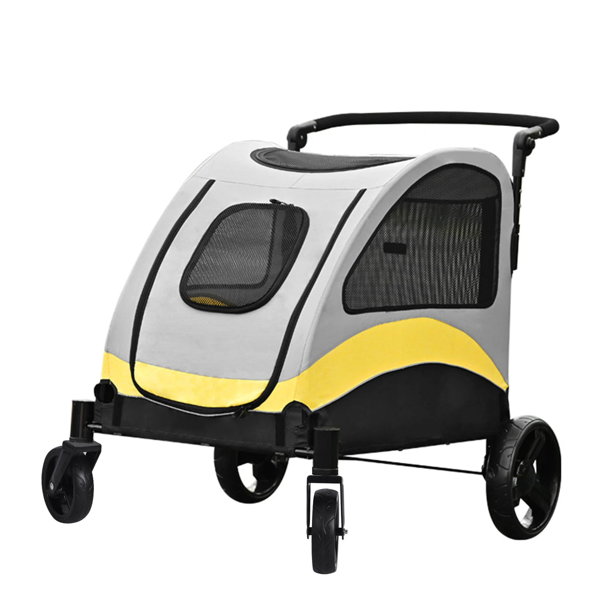 Portable Foldable Four Wheel Dog Stroller With Breathable Travel Carrier
