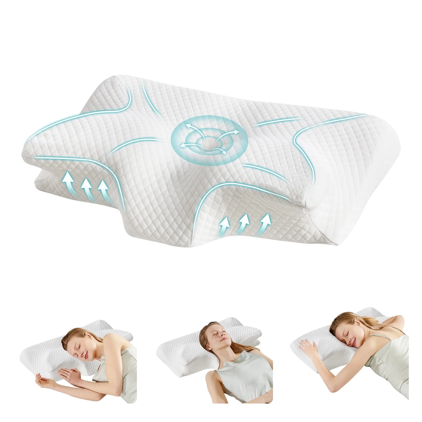 JHK Ergonomic Memory Foam Cervical Pillow With Cooling Cover