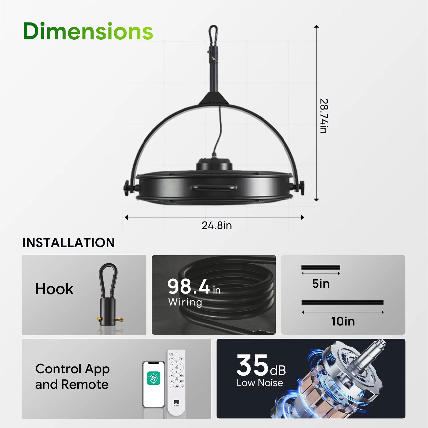 Orison Outdoor Ceiling Fan Remote App Control Plug In Dimmable