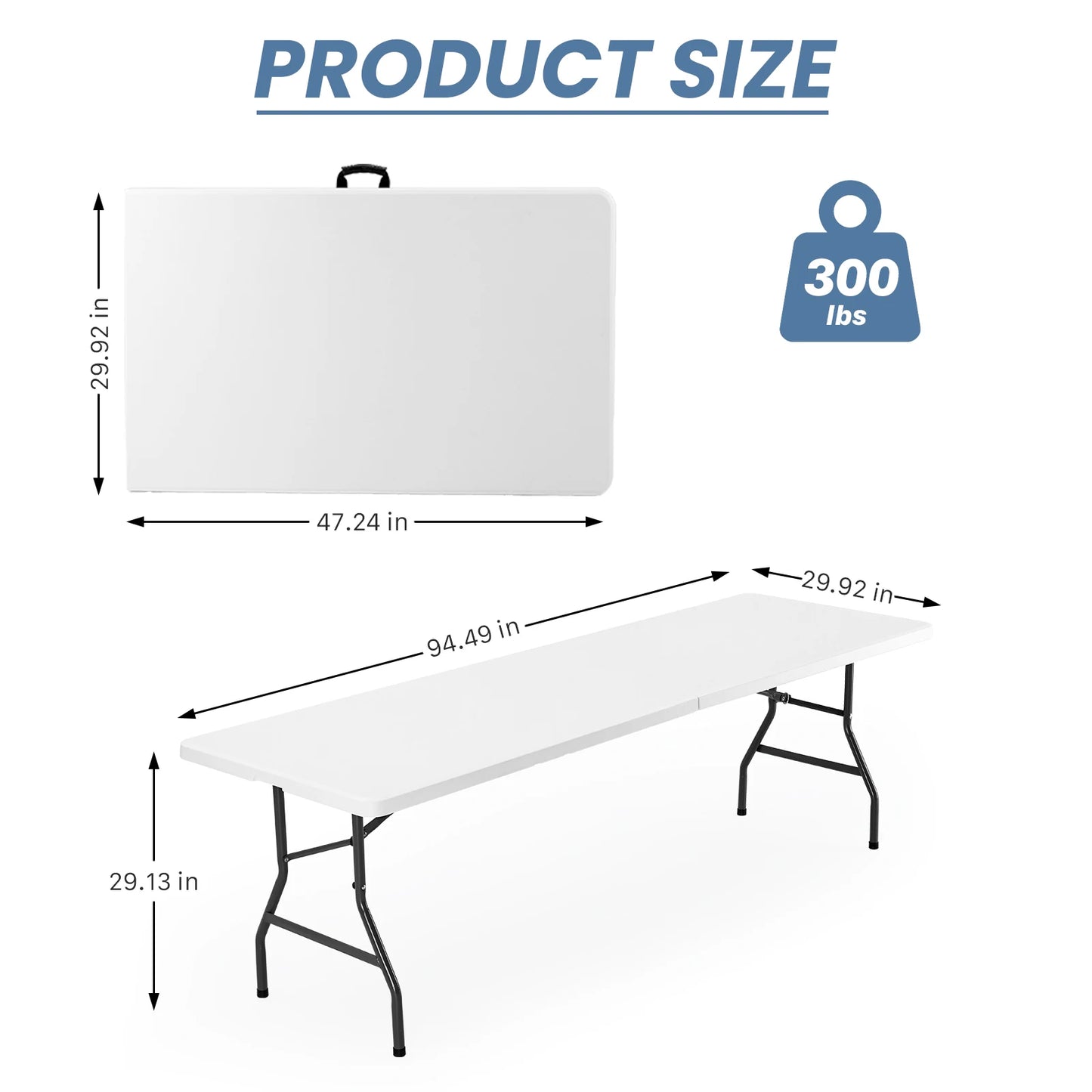 JHK Heavy Duty Portable Folding Table For Outdoor Camping Events