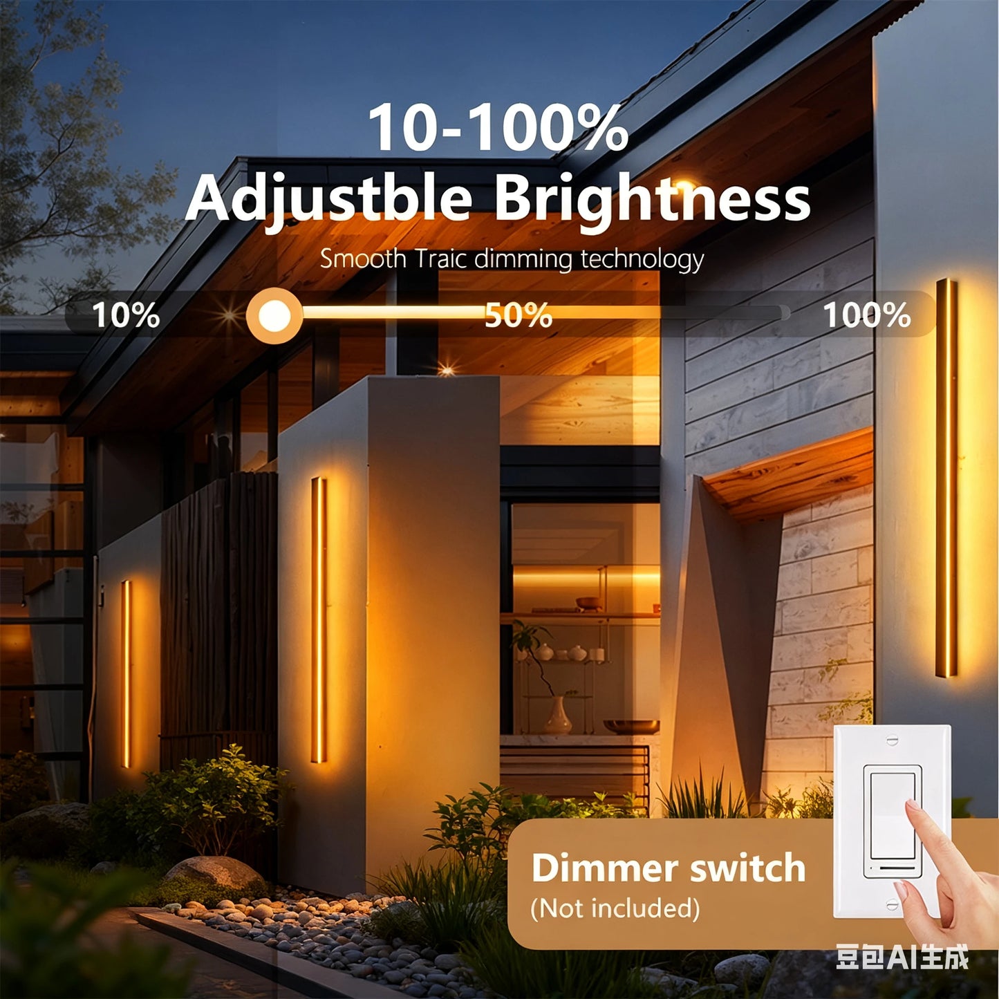 IISINUO Outdoor Porch Wall Light Dimmable Triac IP67 Stainless Steel