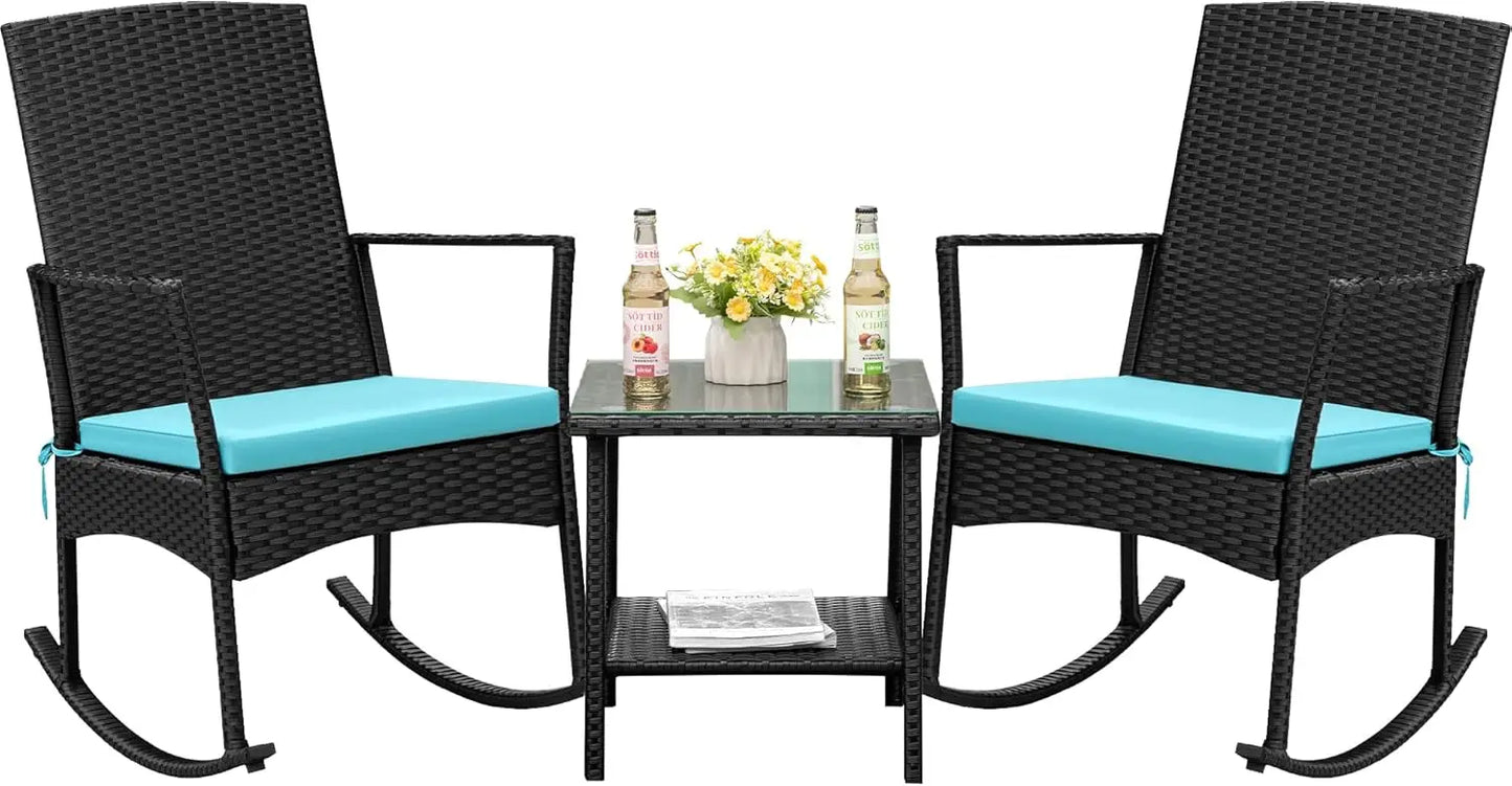 Flamaker Outdoor Furniture Rocking Chair Set For Patio Garden