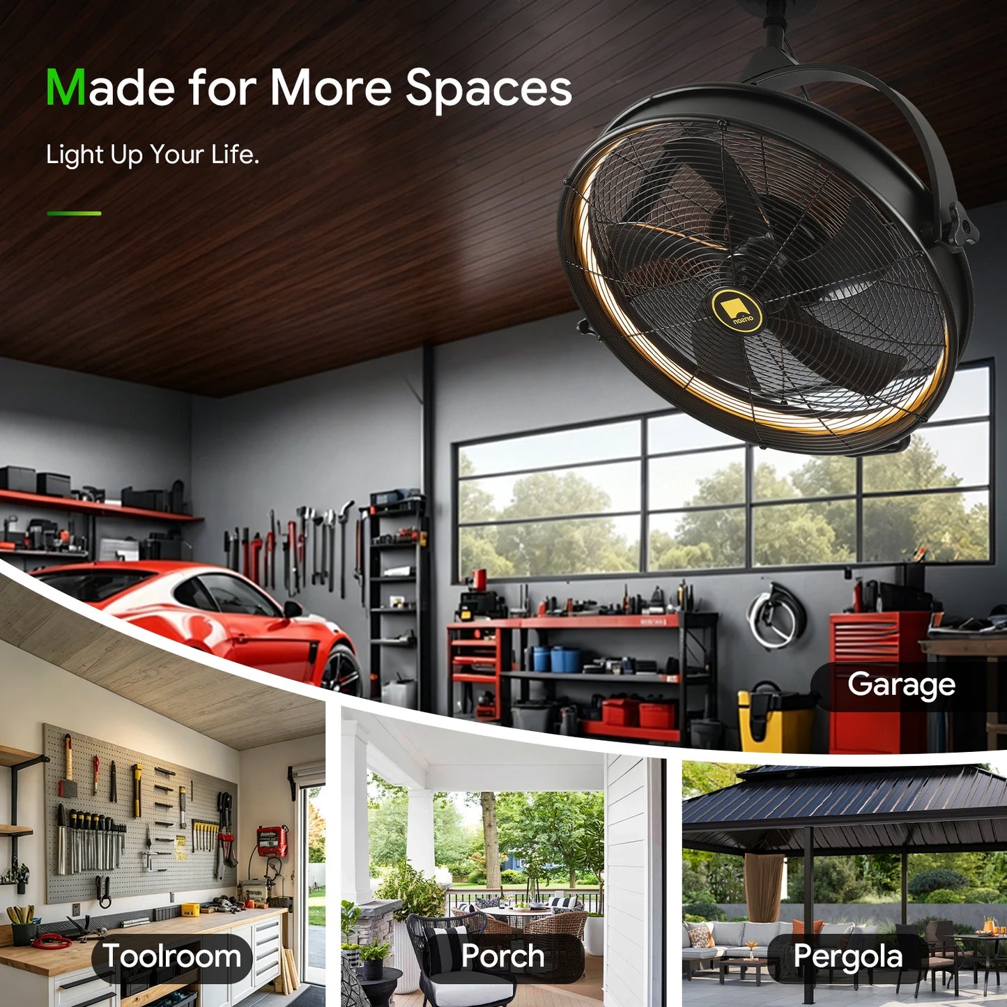 Orison Outdoor Ceiling Fan Remote App Control Plug In Dimmable