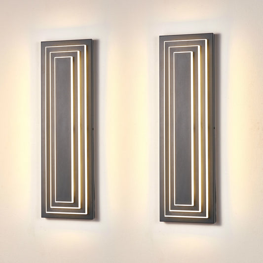 ARLGSITE Two-Pack Contemporary Outdoor LED Wall Sconces UL Listed