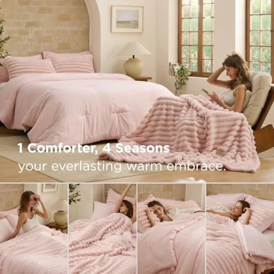 Gentlesoft 2-in-1 Comforter Set With Detachable Fluffy Blanket