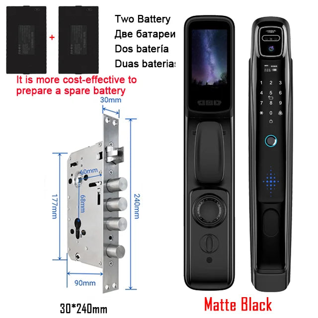 YKESDL WiFi Tuya Face Recognition Smart Door Lock With Camera