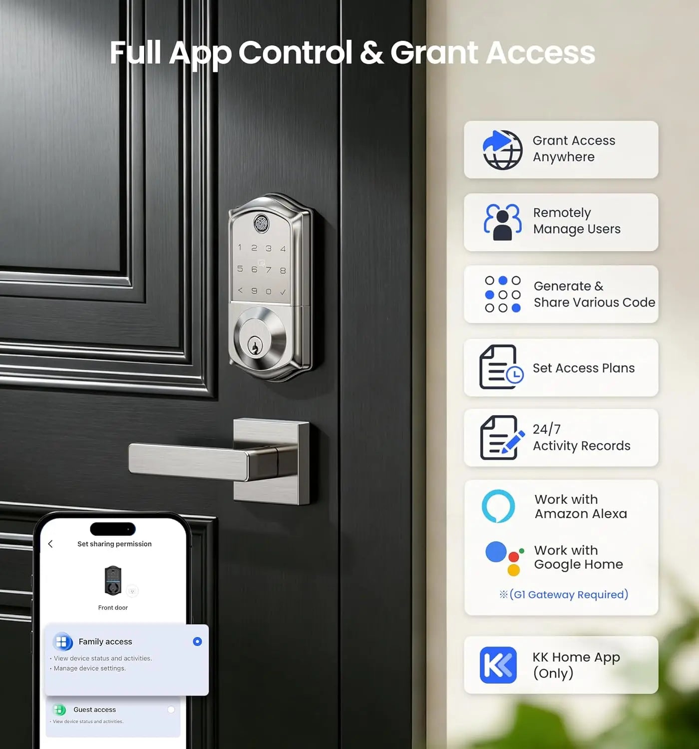 Smart Fingerprint Door Lock With App Control Auto Lock