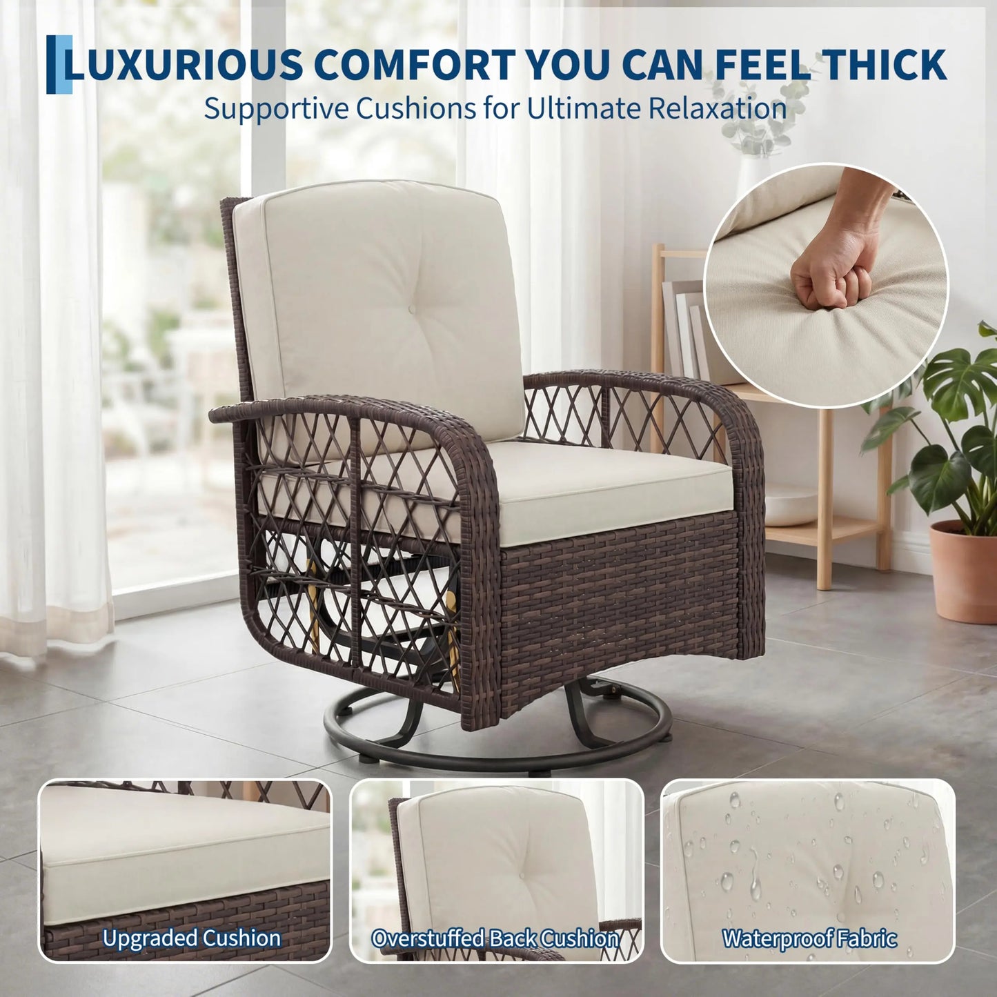 HobbyLane Outdoor Wicker Conversation Set With Tempered Glass Table