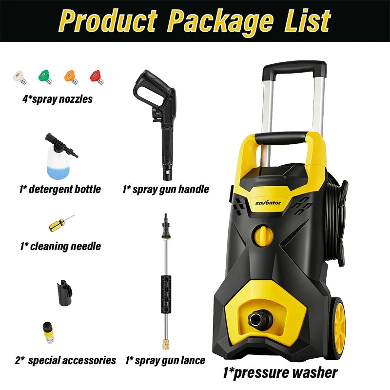 Enventor 135 Bar Portable Electric High Pressure Washer