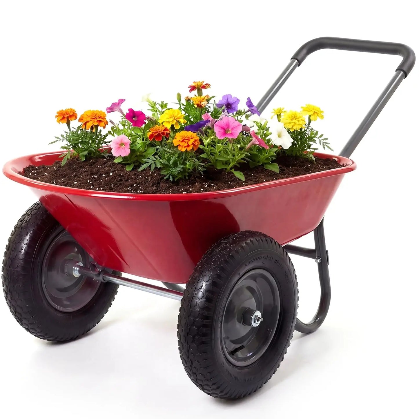 HiMISS Garden Cart Heavy Duty Utility Wheelbarrow with Stand