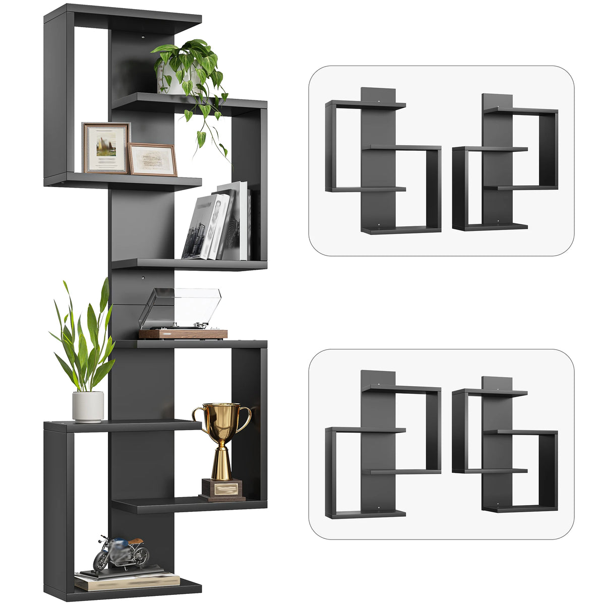 Modern Floating Wall Shelves With Hidden Brackets for Decorative Storage