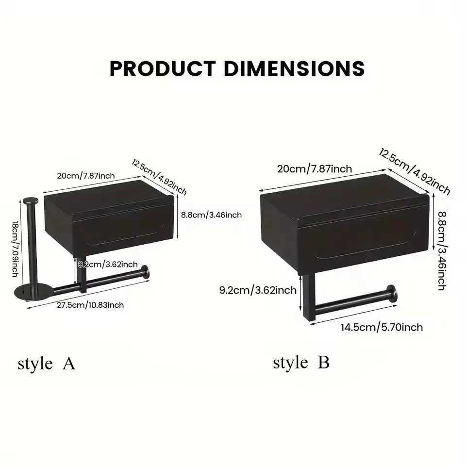Sleek Wall Mounted Toilet Paper Holder With Shelf Organizes Essentials
