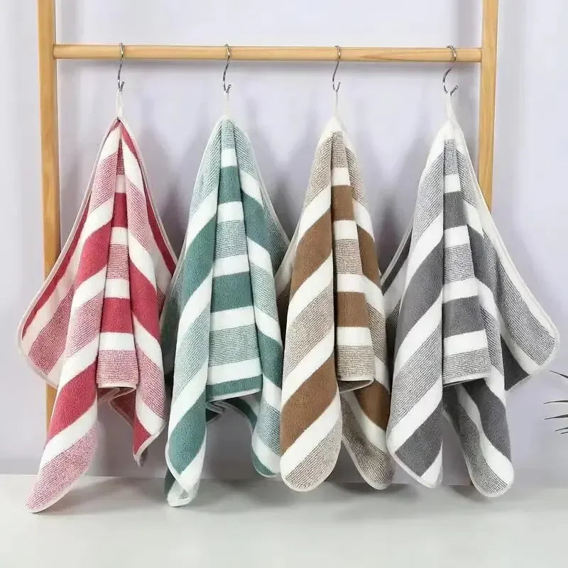 Striped Pattern Towel Set Quick Dry Bath Towels Essentials