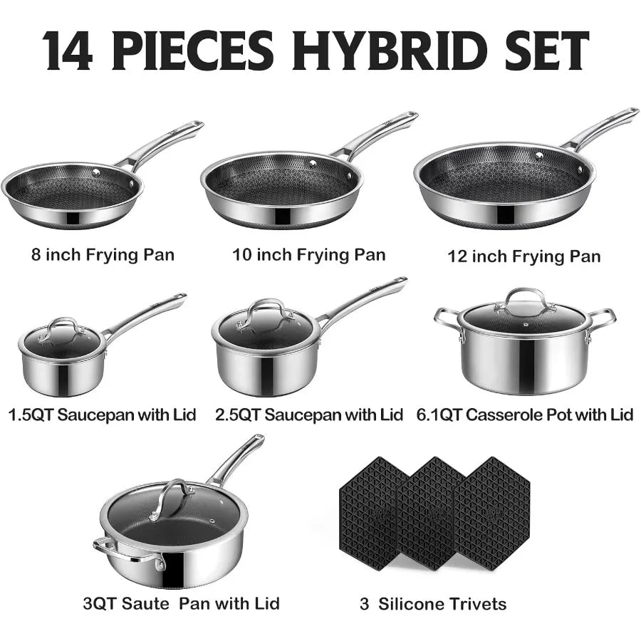 Snowclad Hybrid Stainless Steel Nonstick Cookware Collection